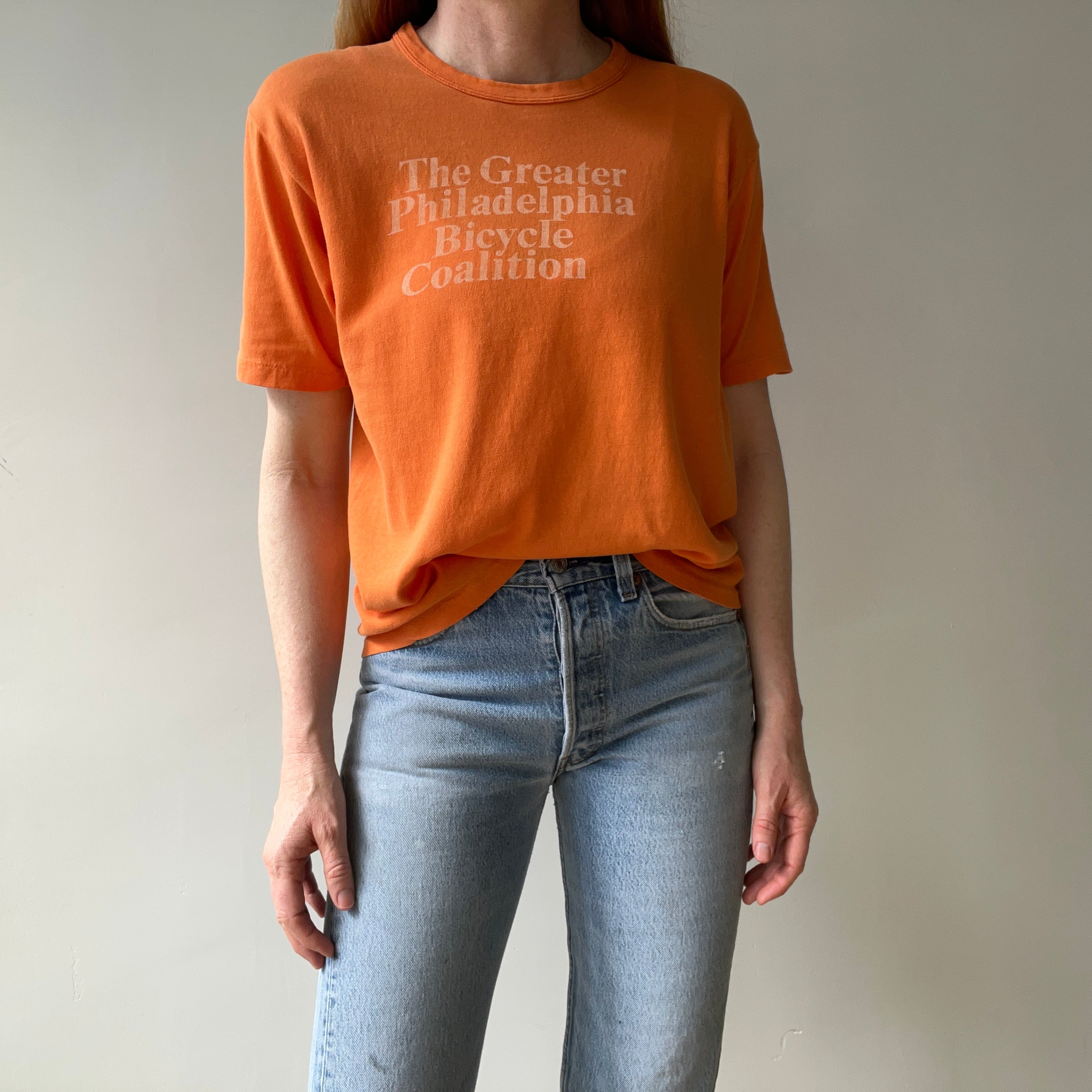 1970s The Greater Philadelphia Bicycle Coalition Soft Cotton T-Shirt