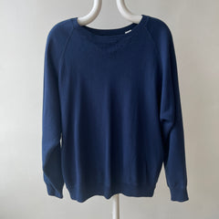 1980s Single V Soft and Slouchy Navy Sweatshirt - Acrylic