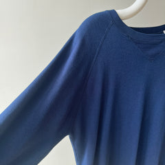 1980s Single V Soft and Slouchy Navy Sweatshirt - Acrylic