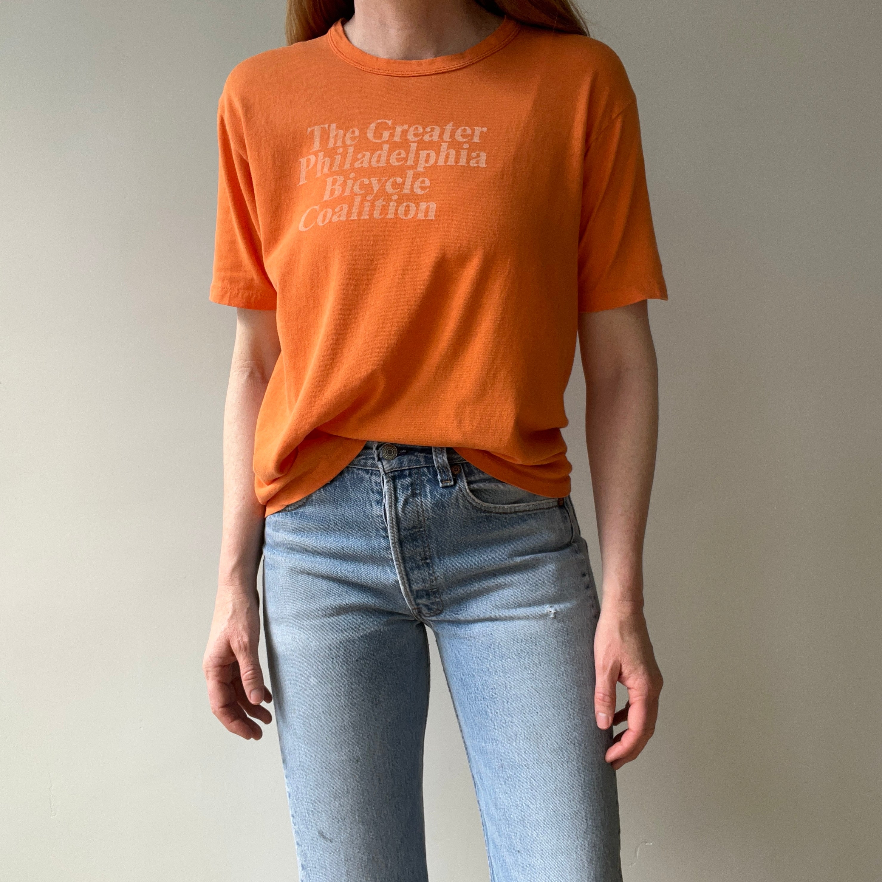 1970s The Greater Philadelphia Bicycle Coalition Soft Cotton T-Shirt