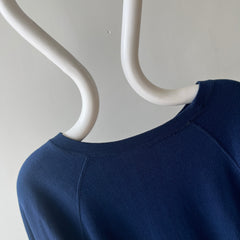 1980s Single V Soft and Slouchy Navy Sweatshirt - Acrylic