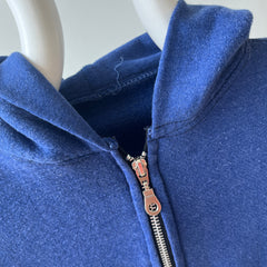 1970/80s Sears Soft and Slouchy Navy Hoodie (Replaced Zipper) - Dreamy w Mending