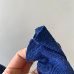 1970/80s Sears Soft and Slouchy Navy Hoodie (Replaced Zipper) - Dreamy w Mending