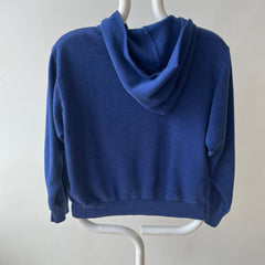 1970/80s Sears Soft and Slouchy Navy Hoodie (Replaced Zipper) - Dreamy w Mending