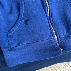 1970/80s Sears Soft and Slouchy Navy Hoodie (Replaced Zipper) - Dreamy w Mending
