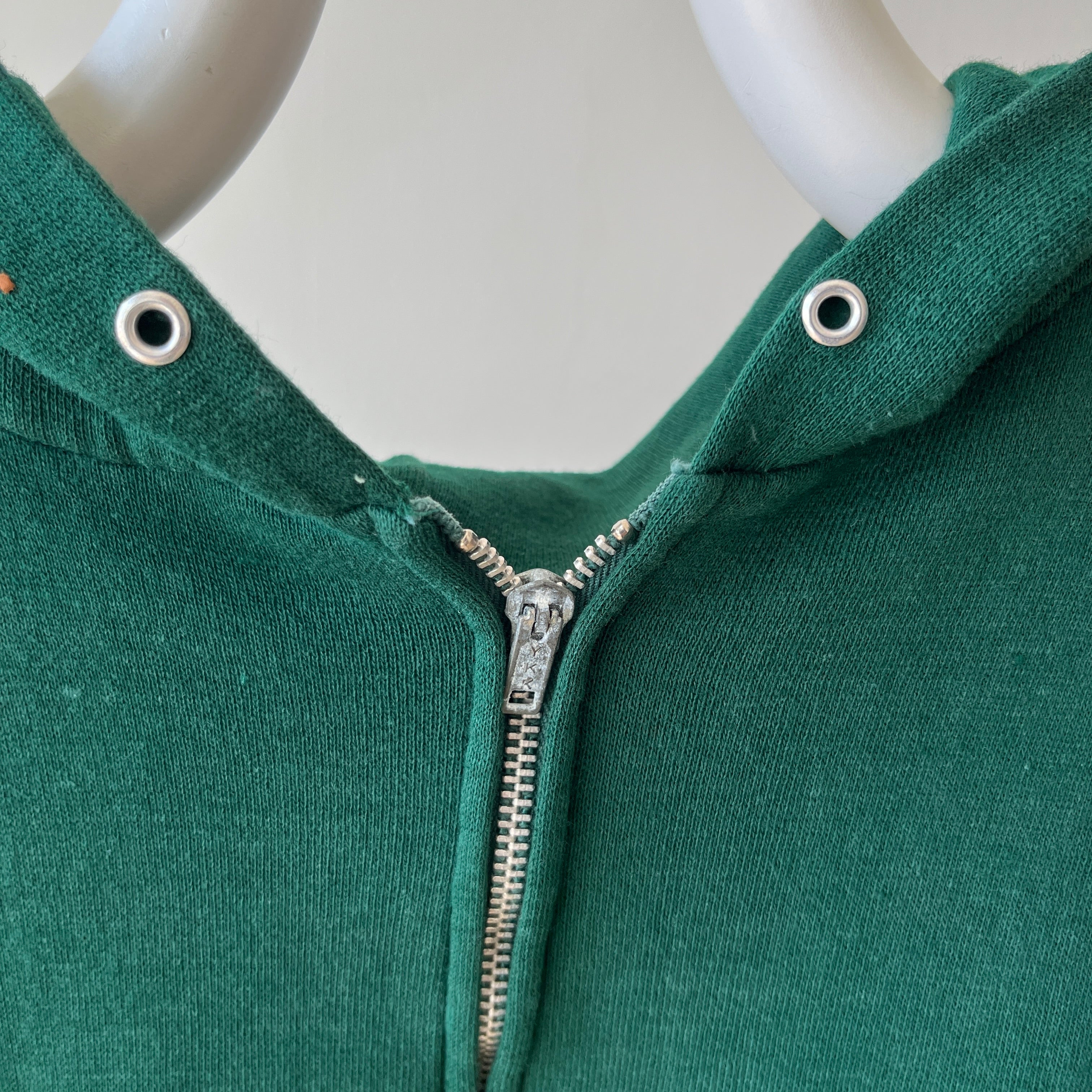 1970s Green Zip Up Hoodie - RARE!!!