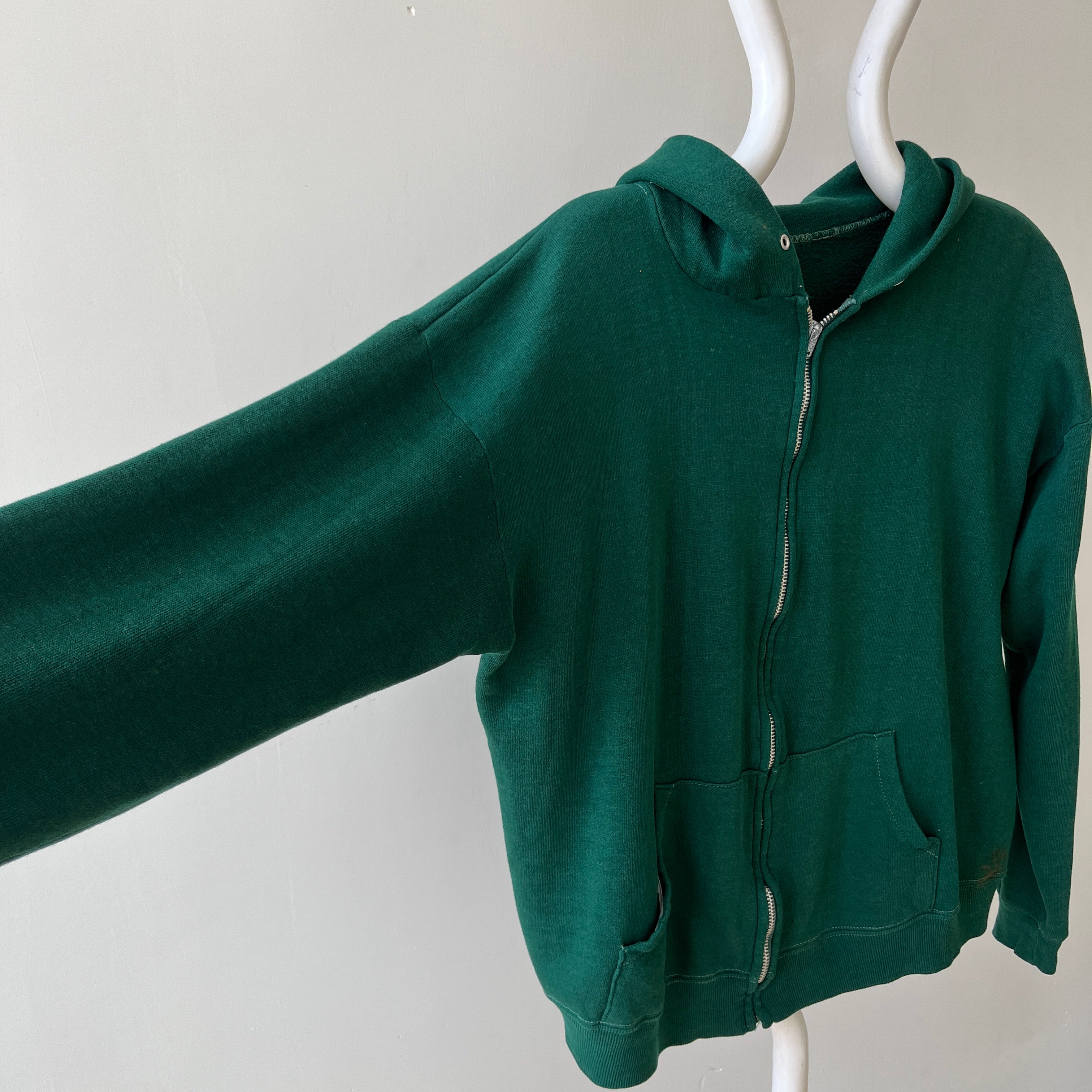 1970s Green Zip Up Hoodie - RARE!!!