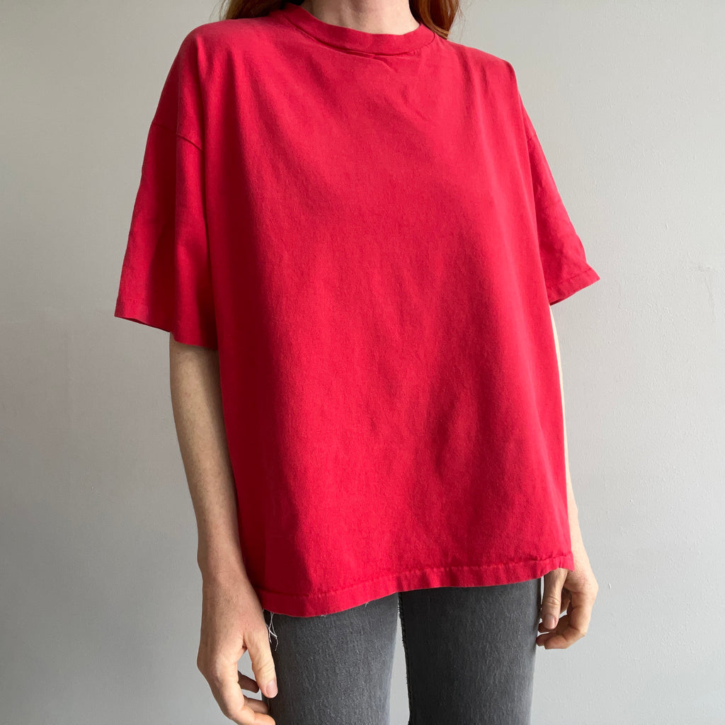 1990s Blank Red Hanes Her Way Cotton T-Shirt