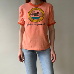 1970/80s Super Cool Judy Alvarez Club Tennis and Racquetball Ring T-Shirt - Backside too!