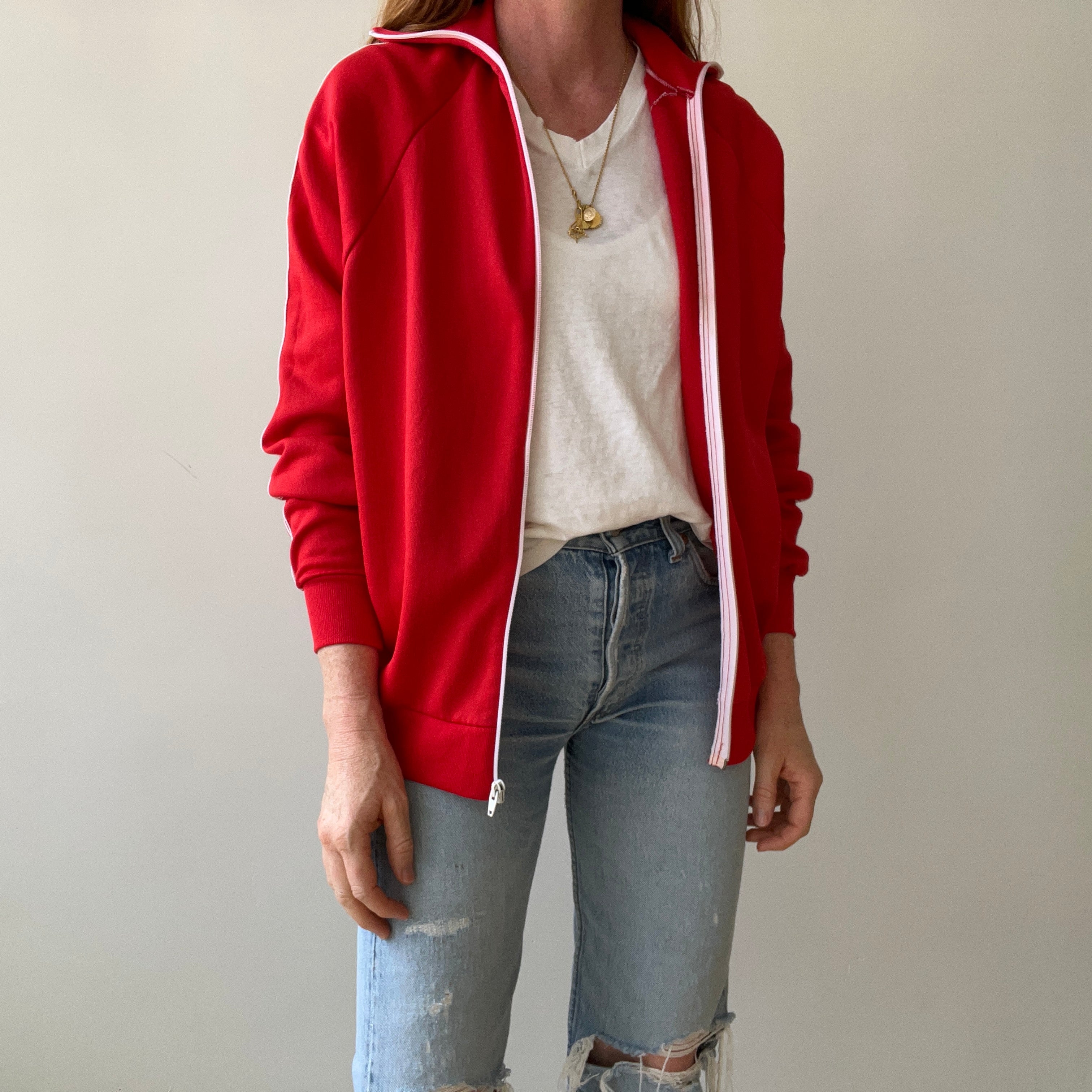 1970s Red and White Track Jacket - !!!!