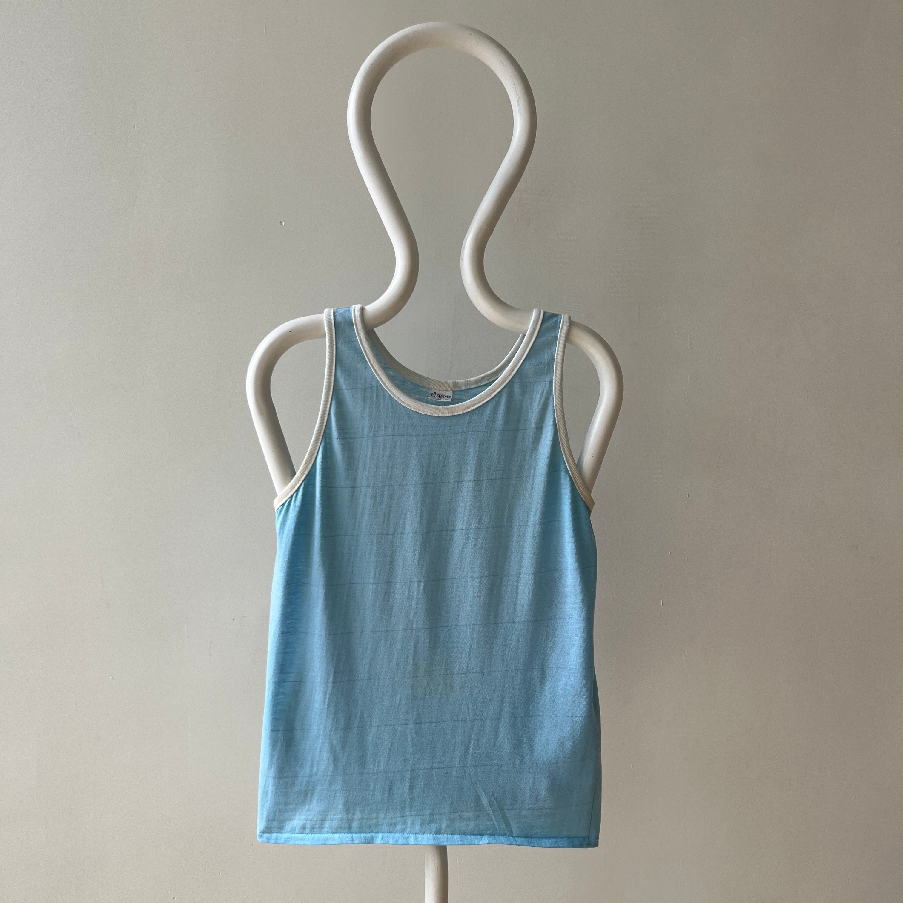 1970s Baby Blue Tank Top