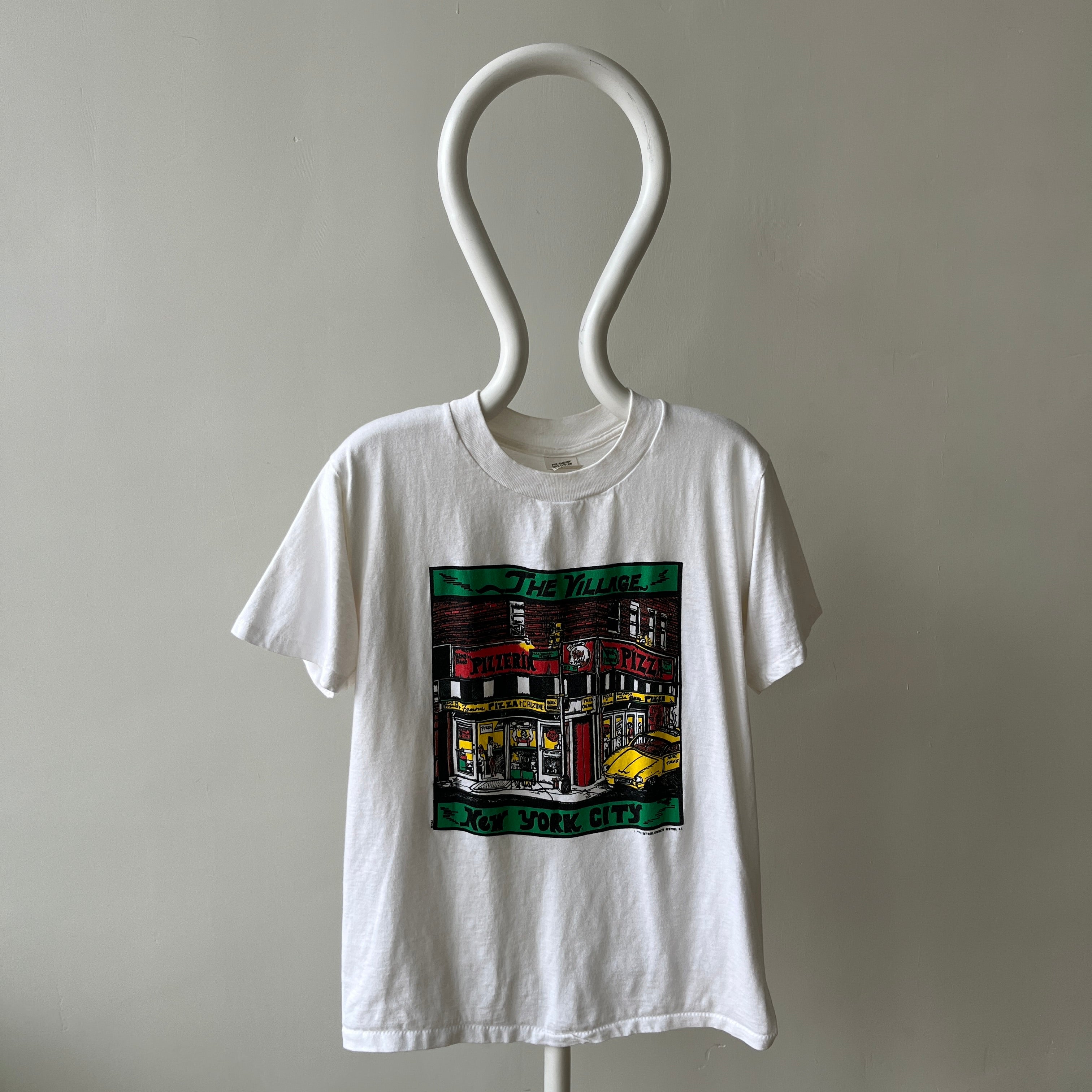 1990 The Village Pizza New York City Iconic Tourist T-Shirt