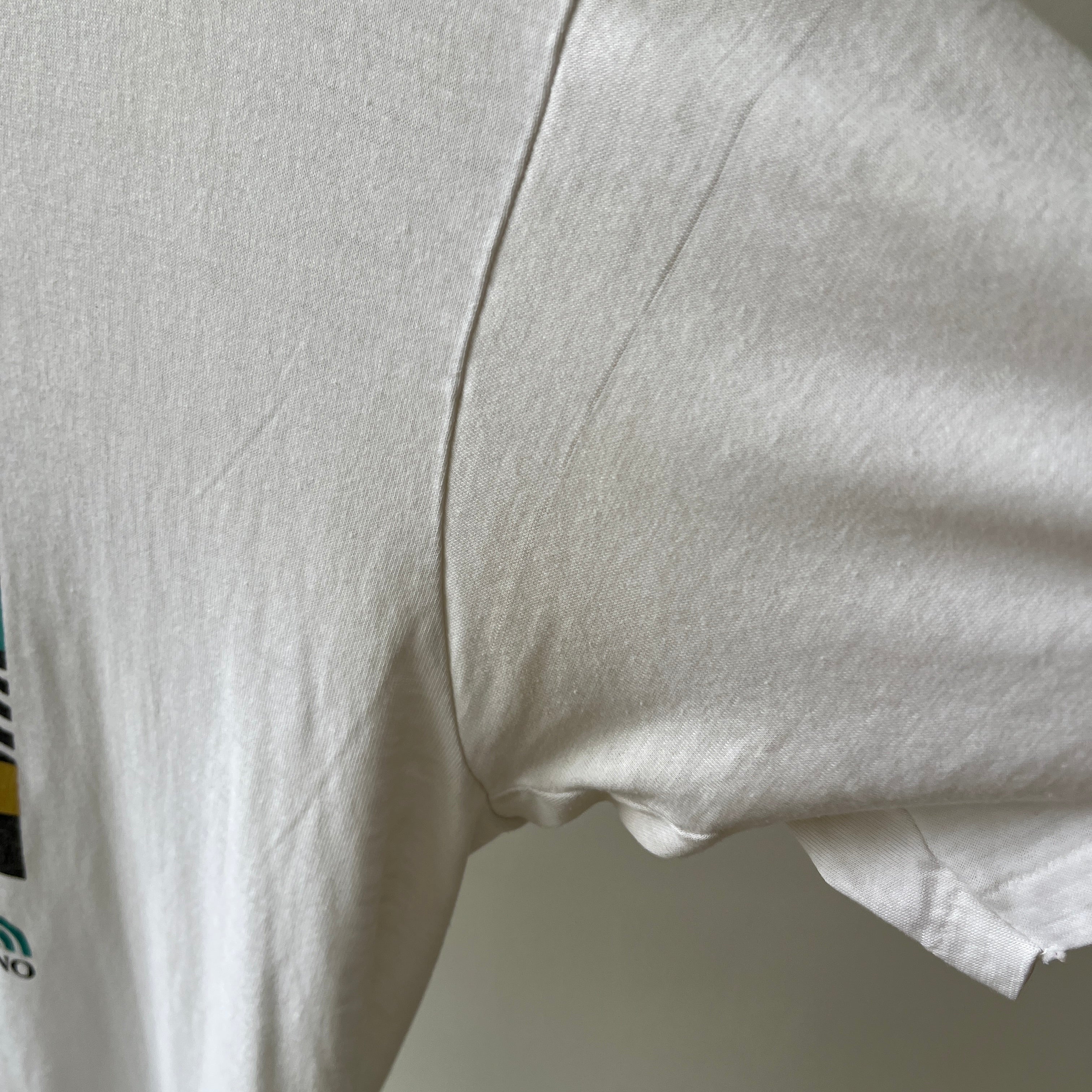 1980s El San Juan Hotel and Casino Worn Out and Stained 50/50 T-Shirt - Cool Graphic