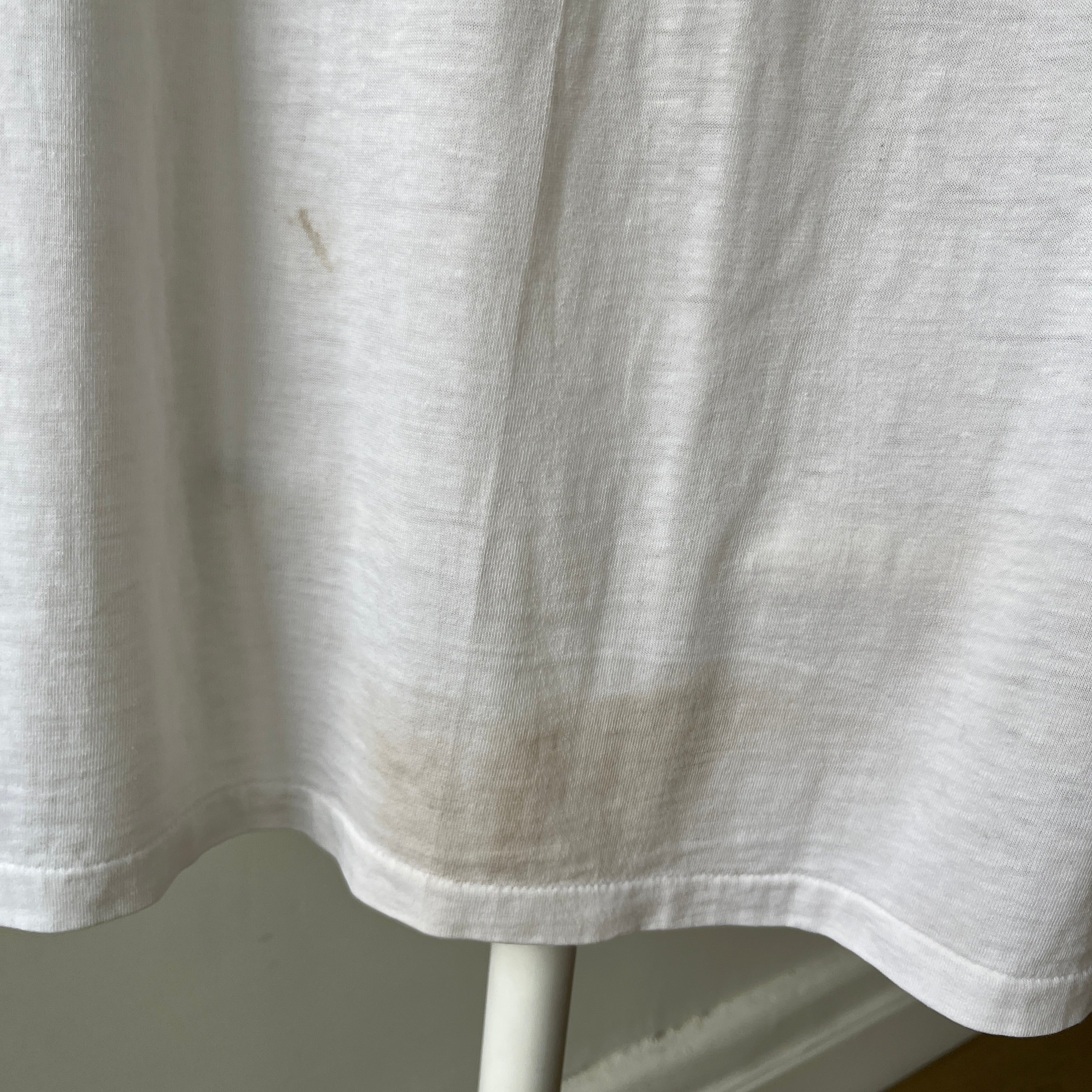 1980s El San Juan Hotel and Casino Worn Out and Stained 50/50 T-Shirt - Cool Graphic