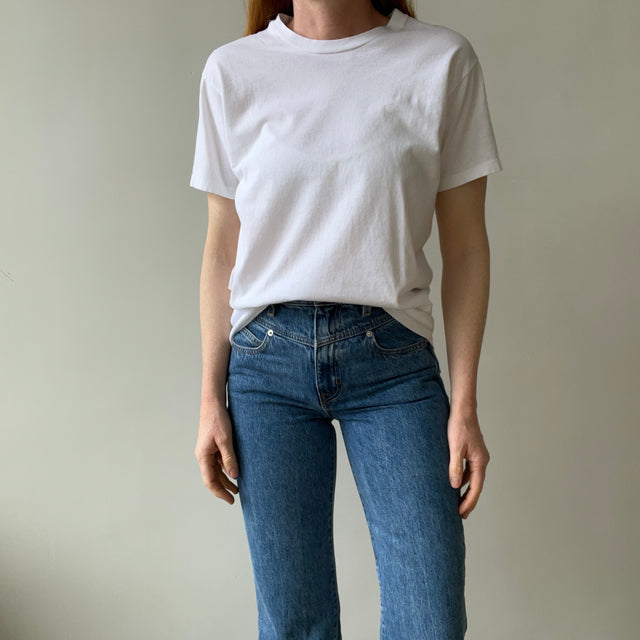 1980s Perfect Blank White Cotton T-shirt - Single Stitch and Beautiful