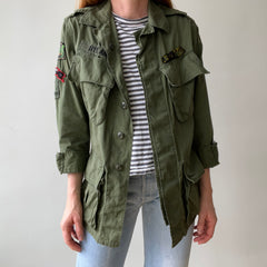 1960s OG 107 Vietnam Era and Patched Smaller Size Jacket - The Arm Patches! Collectible