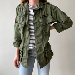 1960s OG 107 Vietnam Era and Patched Smaller Size Jacket - The Arm Patches! Collectible