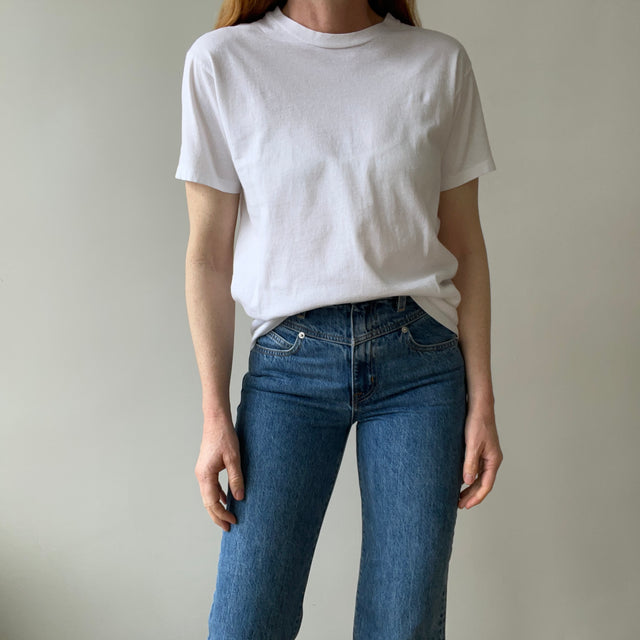1980s Perfect Blank White Cotton T-shirt - Single Stitch and Beautiful