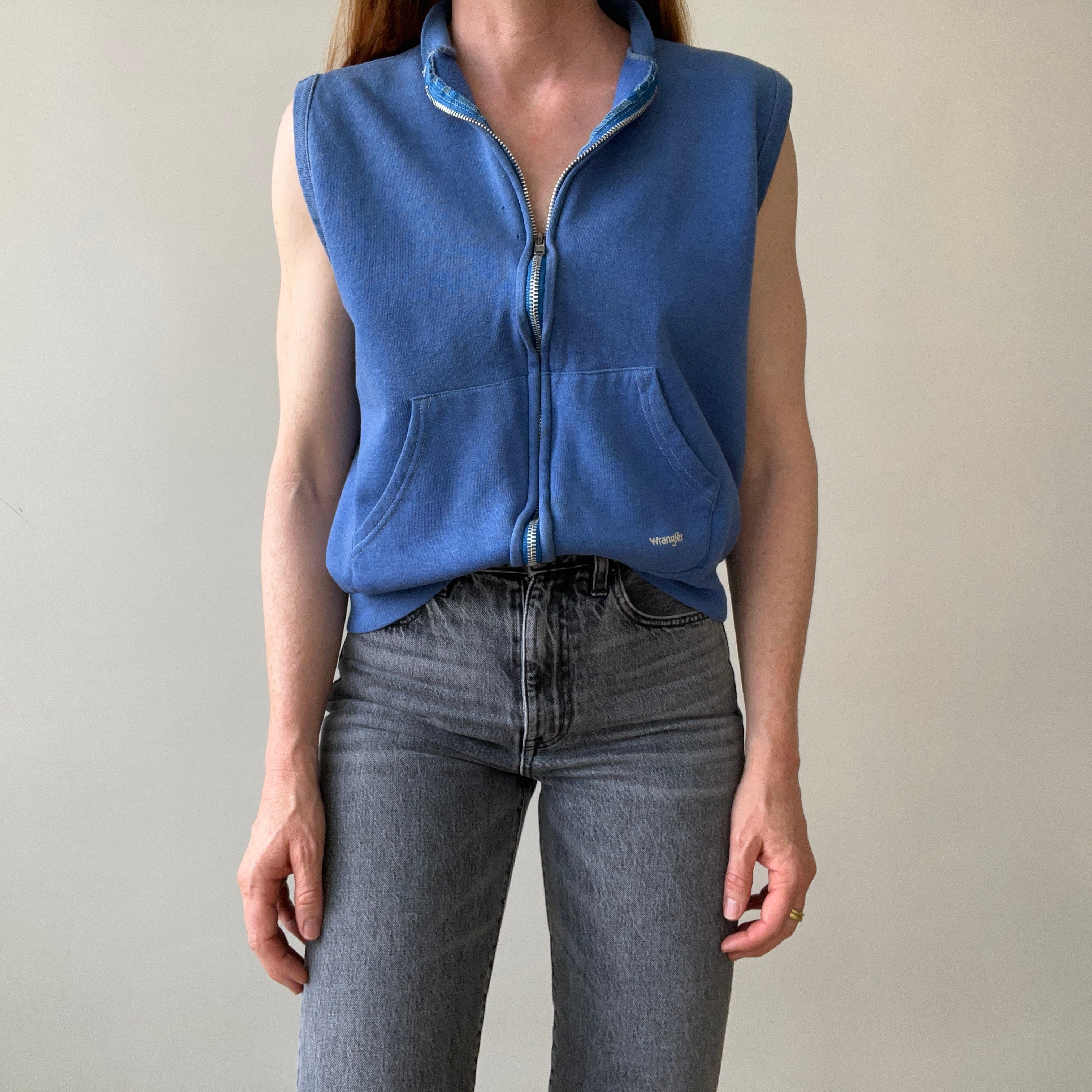 1970's Wrangler Sleeveless Zip Up Sweatshirt