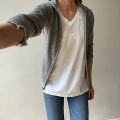 1970s Grey Zip Up Hoodie