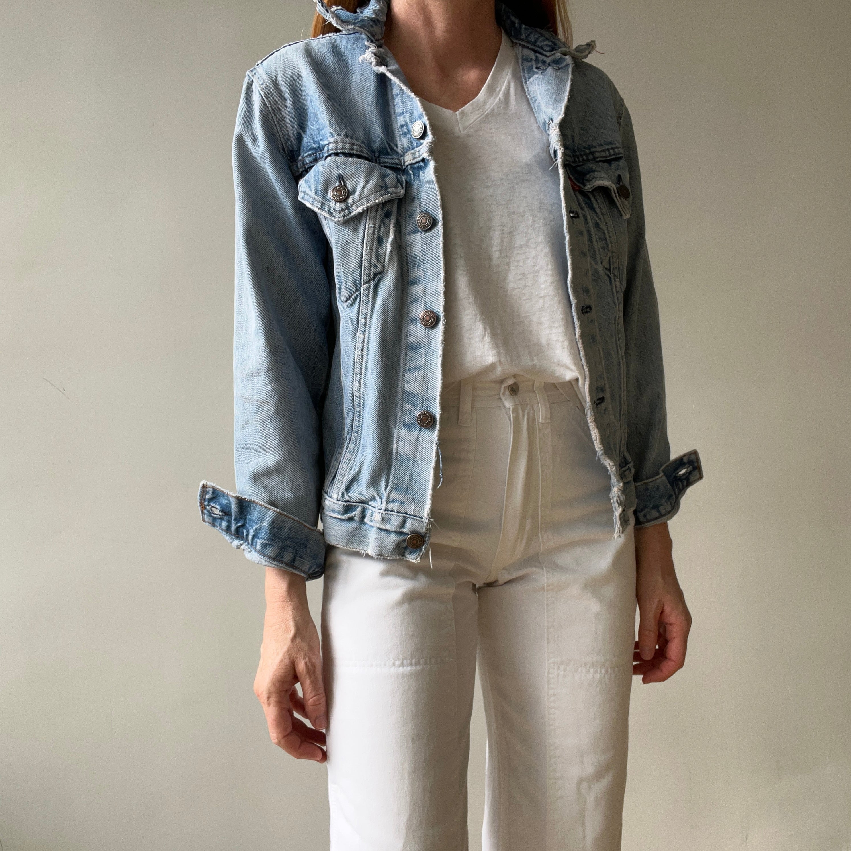 1980s Thrashed and Repaired Denim Levis Trucker Jacket - the backside!