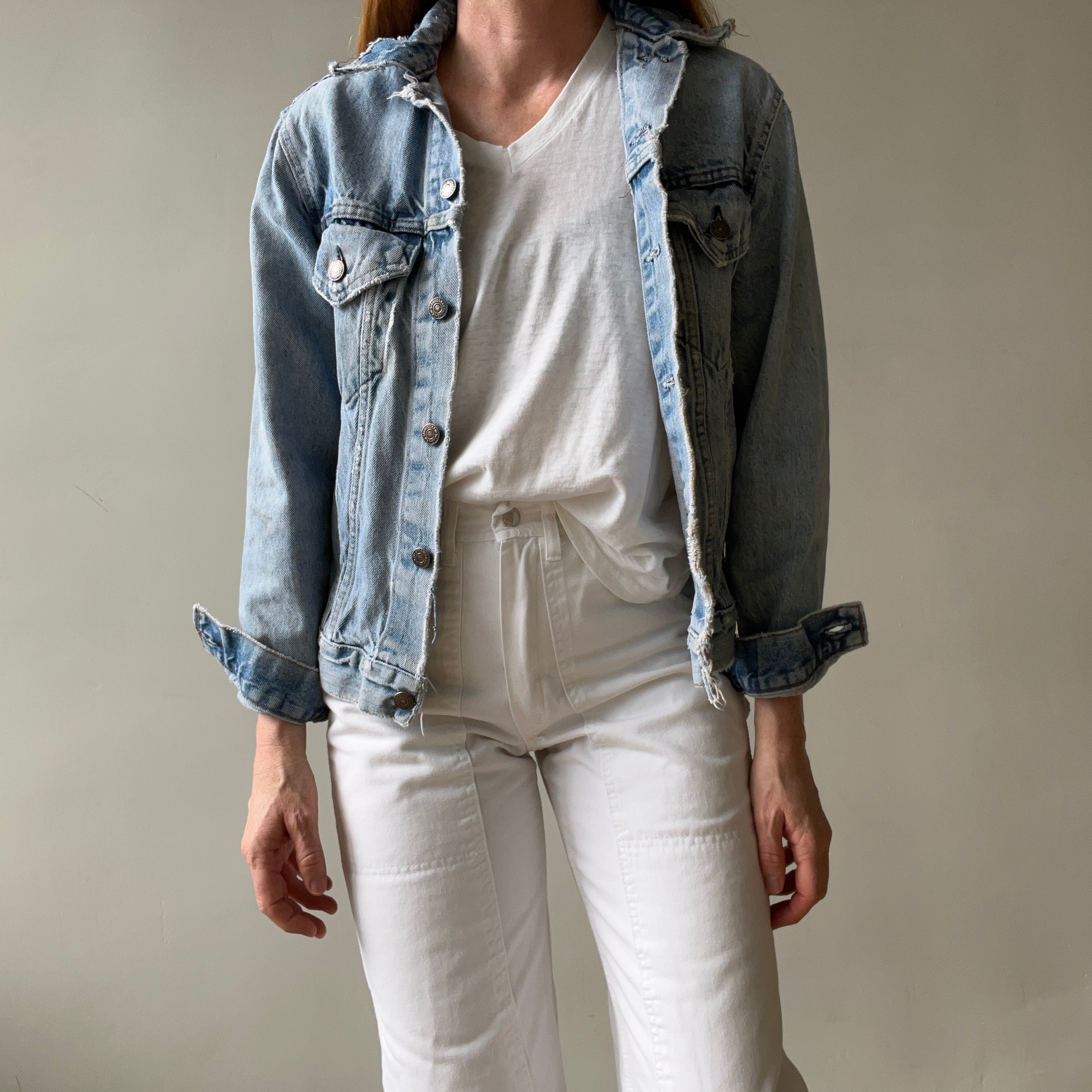 1980s Thrashed and Repaired Denim Levis Trucker Jacket - the backside!