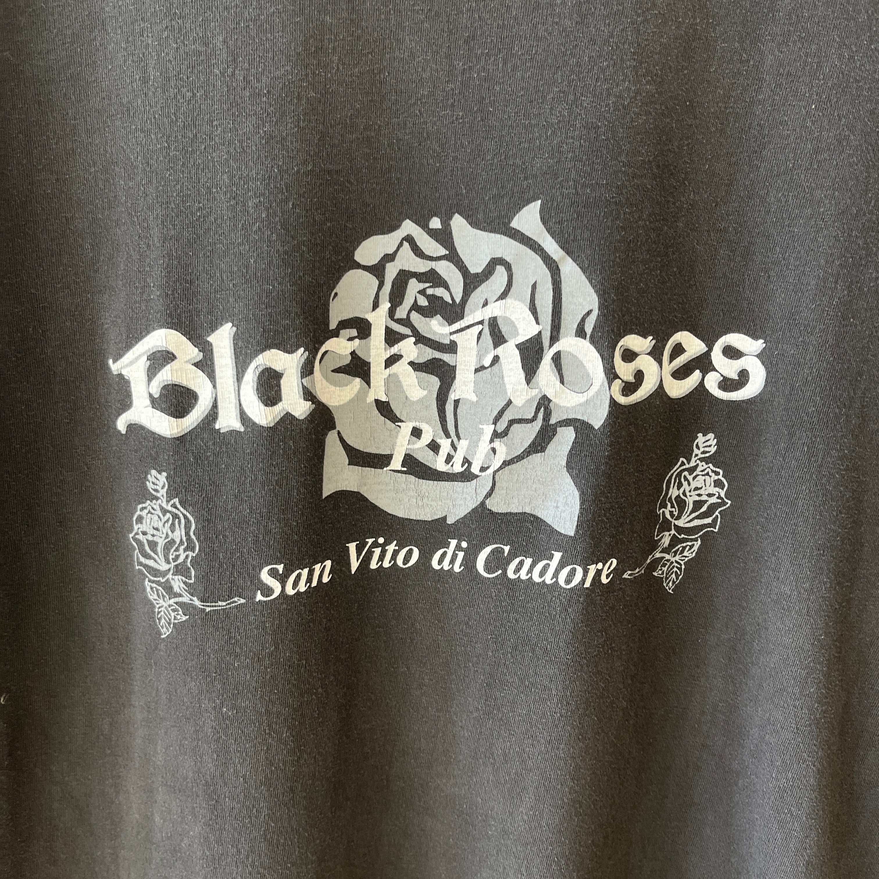1990's San Vito De Cadore - Italian - Black Roses Pub Long Sleeve T-Shirt