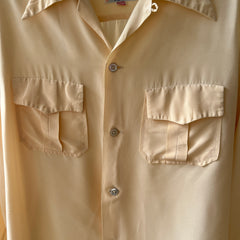 1950s Acetate Nylon Loop Collar Button Up Shirt - TINA COLLECTION