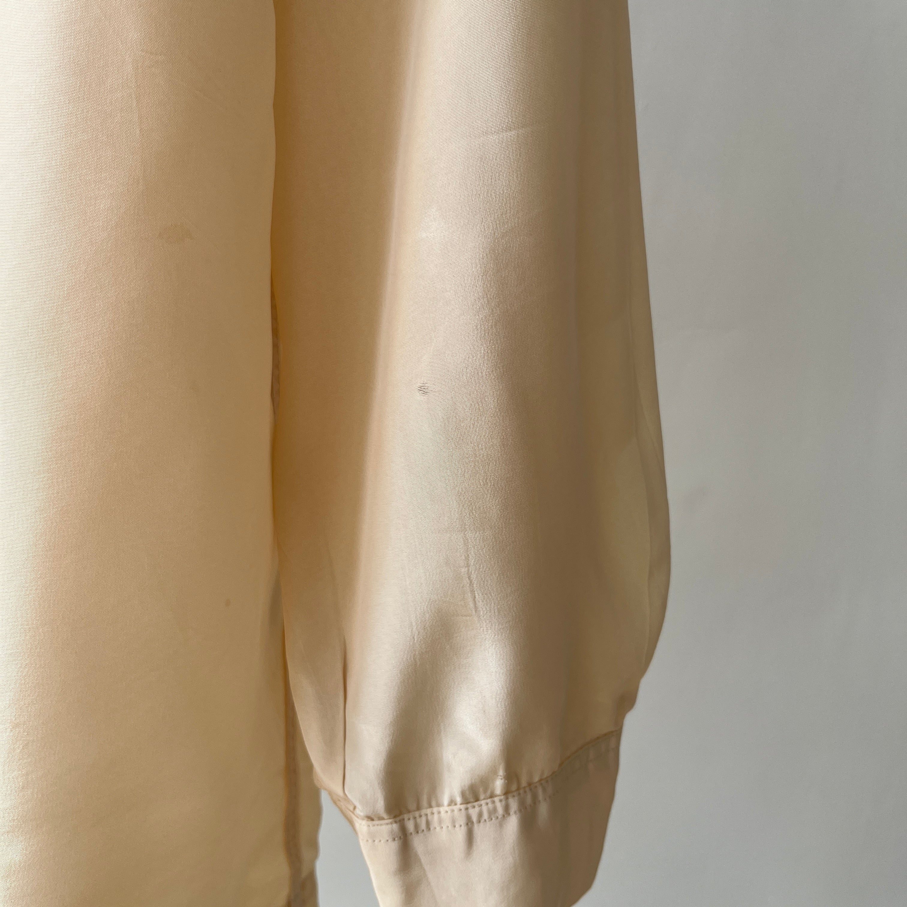 1950s Acetate Nylon Loop Collar Button Up Shirt - TINA COLLECTION