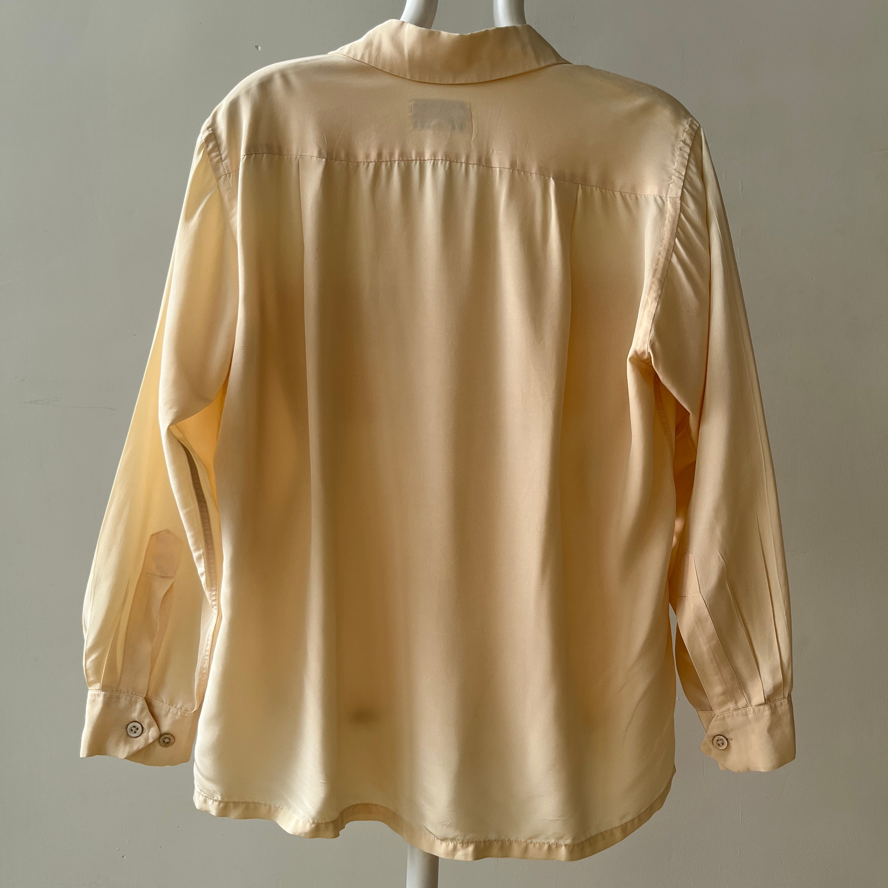 1950s Acetate Nylon Loop Collar Button Up Shirt - TINA COLLECTION