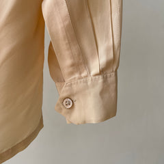 1950s Acetate Nylon Loop Collar Button Up Shirt - TINA COLLECTION