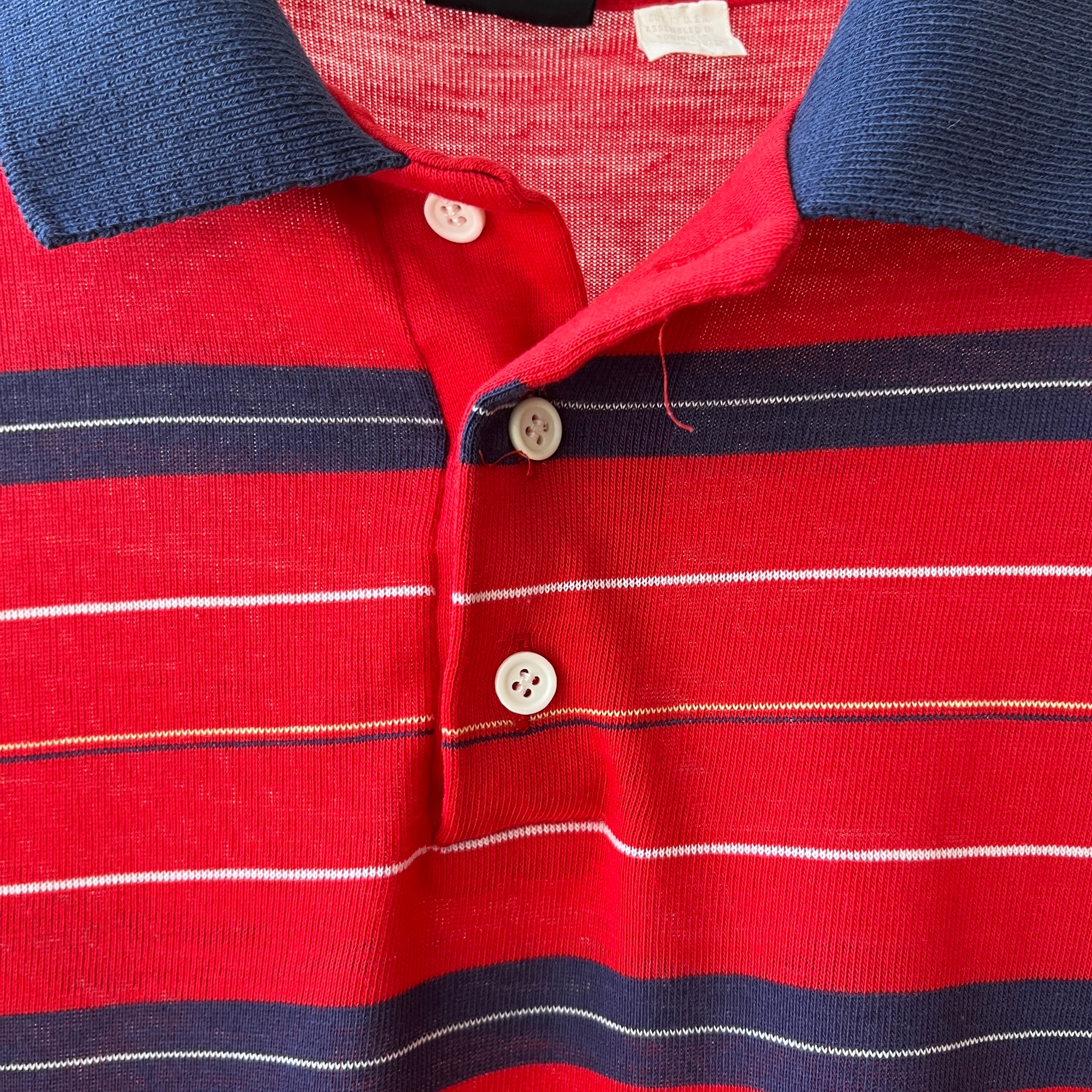 1980's Red and Navy Polo Shirt