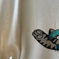 1980s Scoop Neck Workout Cat T Shirt - Crazy Shirt Brand Alert!