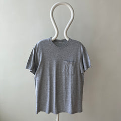 1990s Fruit Of The Loom Grey Blank Pocket T-shirt