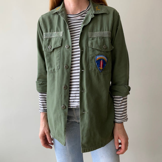 1969 OG-107 Sateen Cotton Vietnam Military Pocket Shirt
