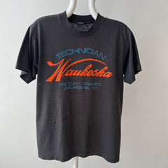 1970s Black Waukesha WI. Technician T-shirt