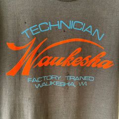 1970s Black Waukesha WI. Technician T-shirt