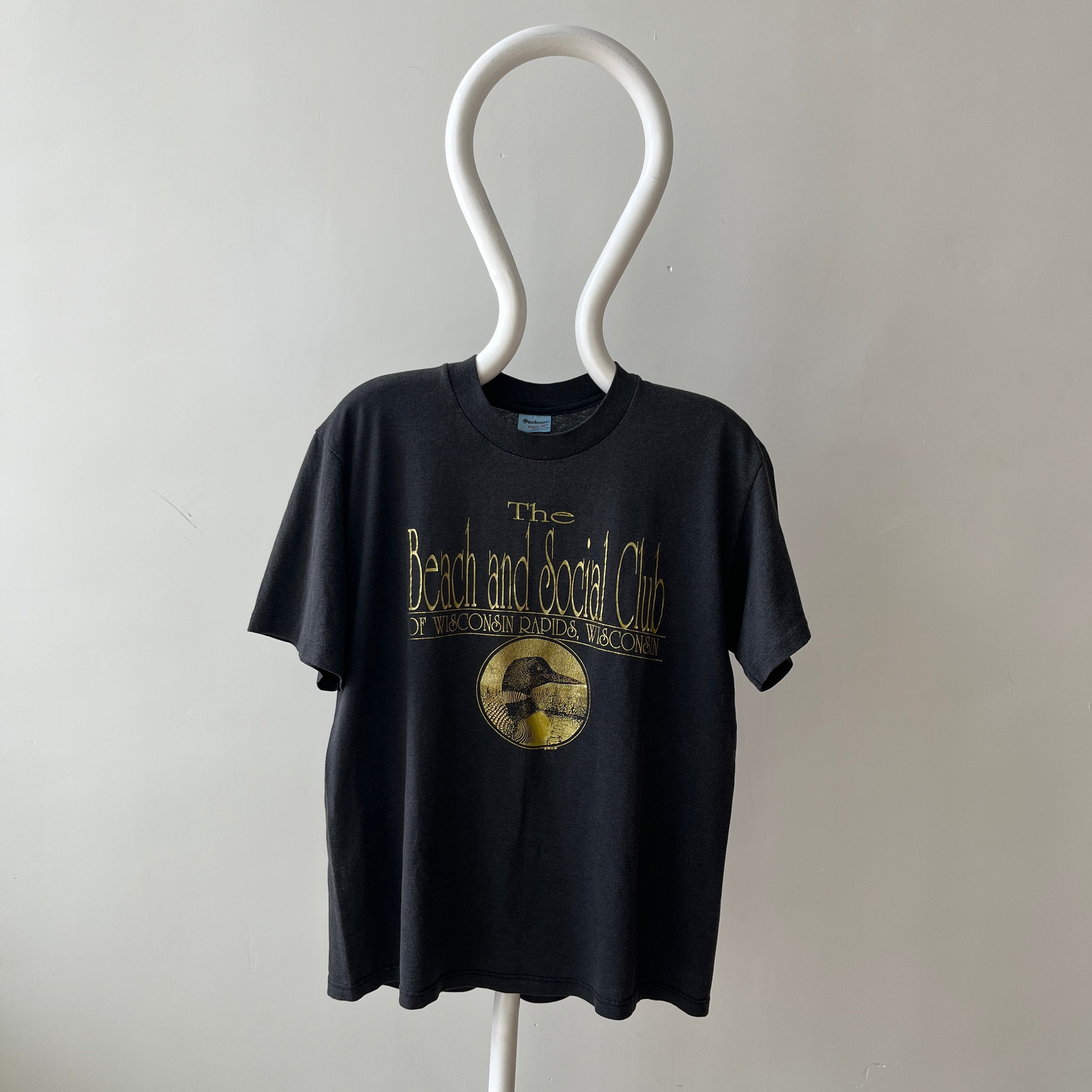 1980s Wisconsin Rapids Beach And Social Club Black T-Shirt