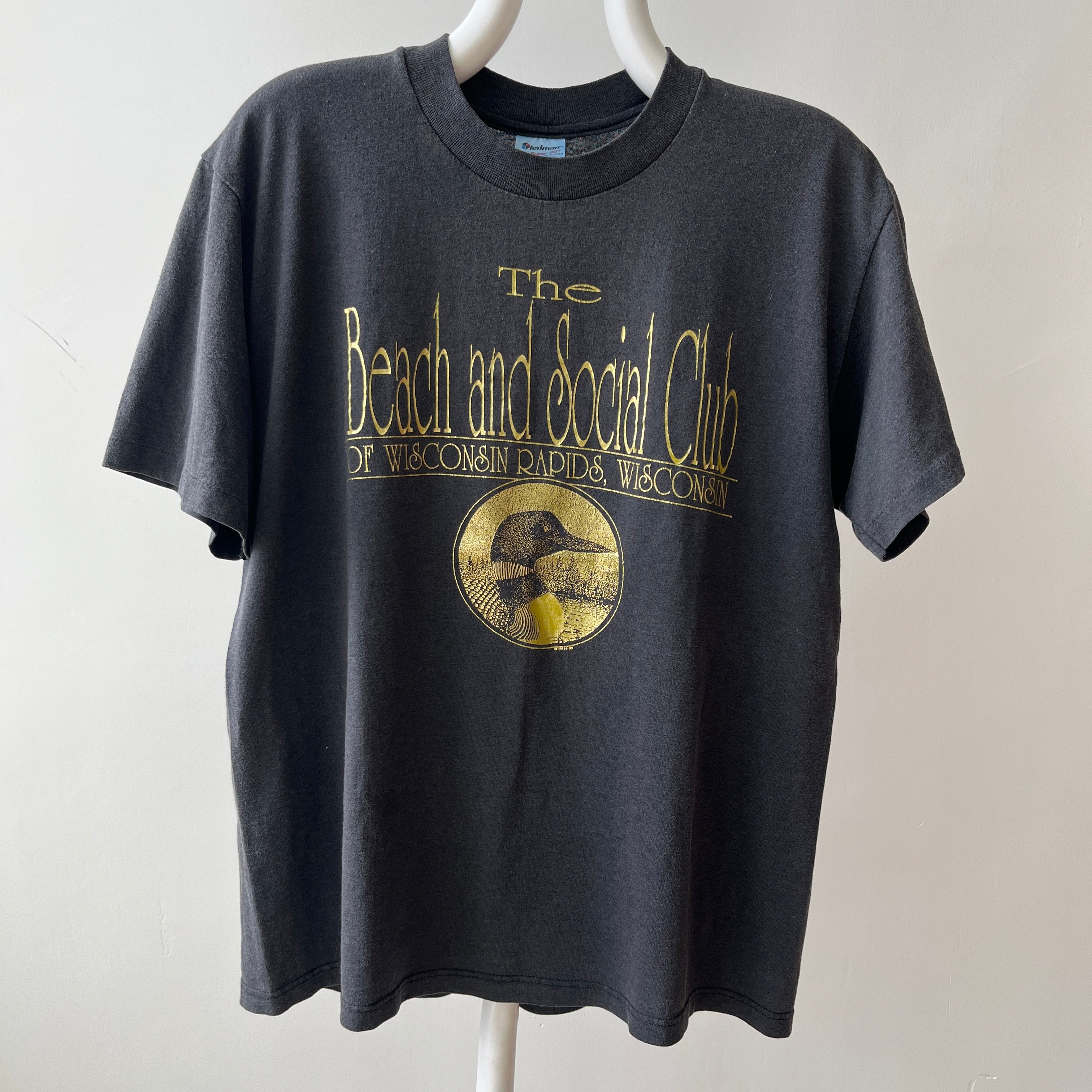 1980s Wisconsin Rapids Beach And Social Club Black T-Shirt