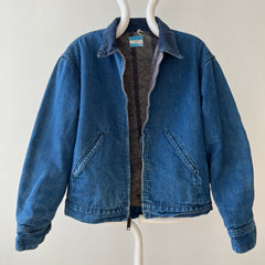 1970s Sears Blanket Lined Zip Up Denim Jacket - !!! Cooler than a Storm Rider