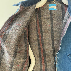 1970s Sears Blanket Lined Zip Up Denim Jacket - !!! Cooler than a Storm Rider