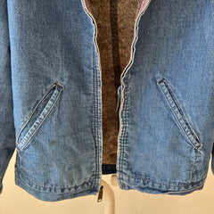 1970s Sears Blanket Lined Zip Up Denim Jacket - !!! Cooler than a Storm Rider