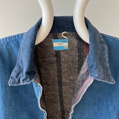 1970s Sears Blanket Lined Zip Up Denim Jacket - !!! Cooler than a Storm Rider