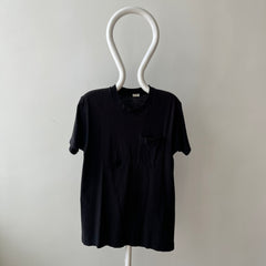 1980s Black Single Stitch Pocket T-Shirt