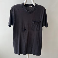 1980s Black Single Stitch Pocket T-Shirt