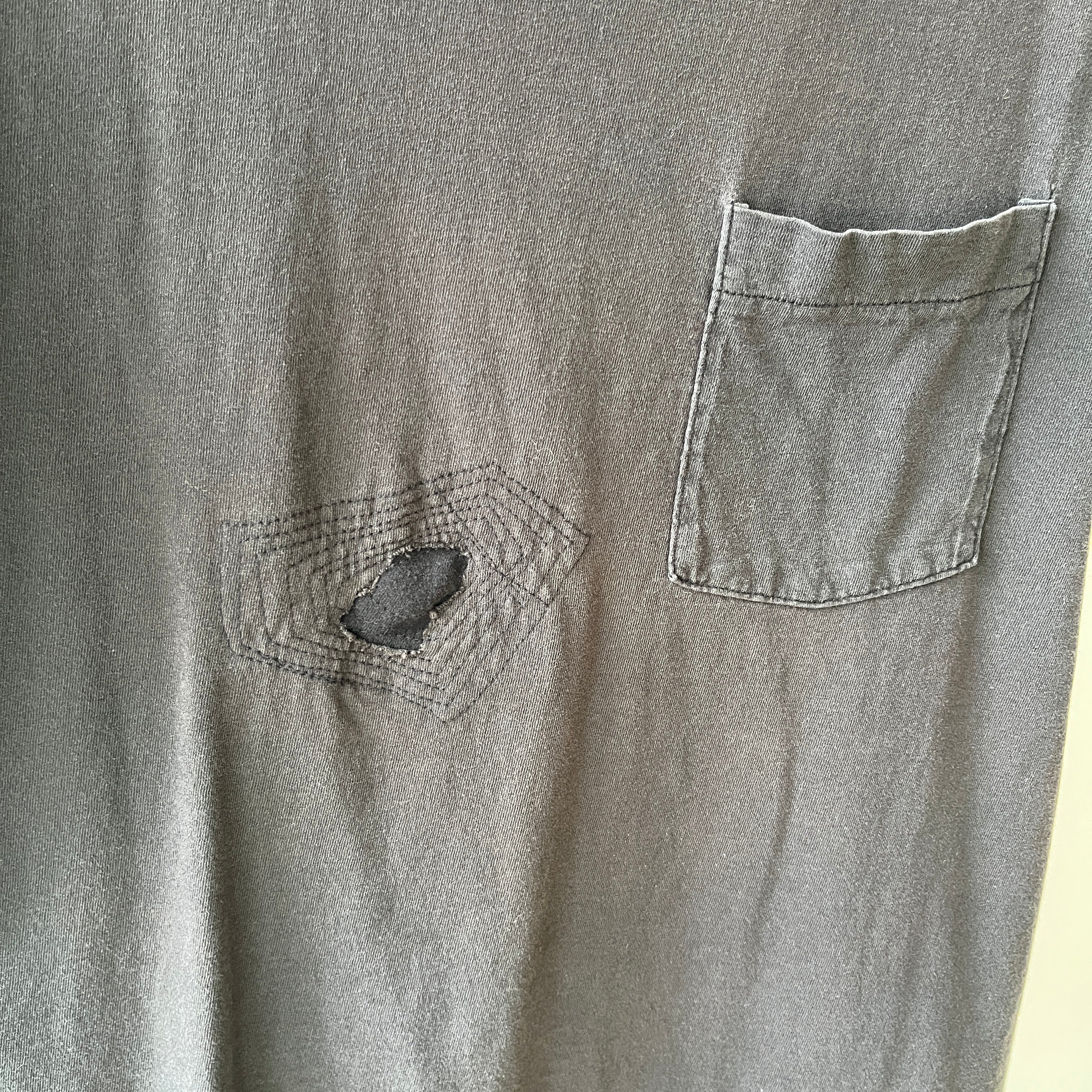 1980s Black Single Stitch Pocket T-Shirt