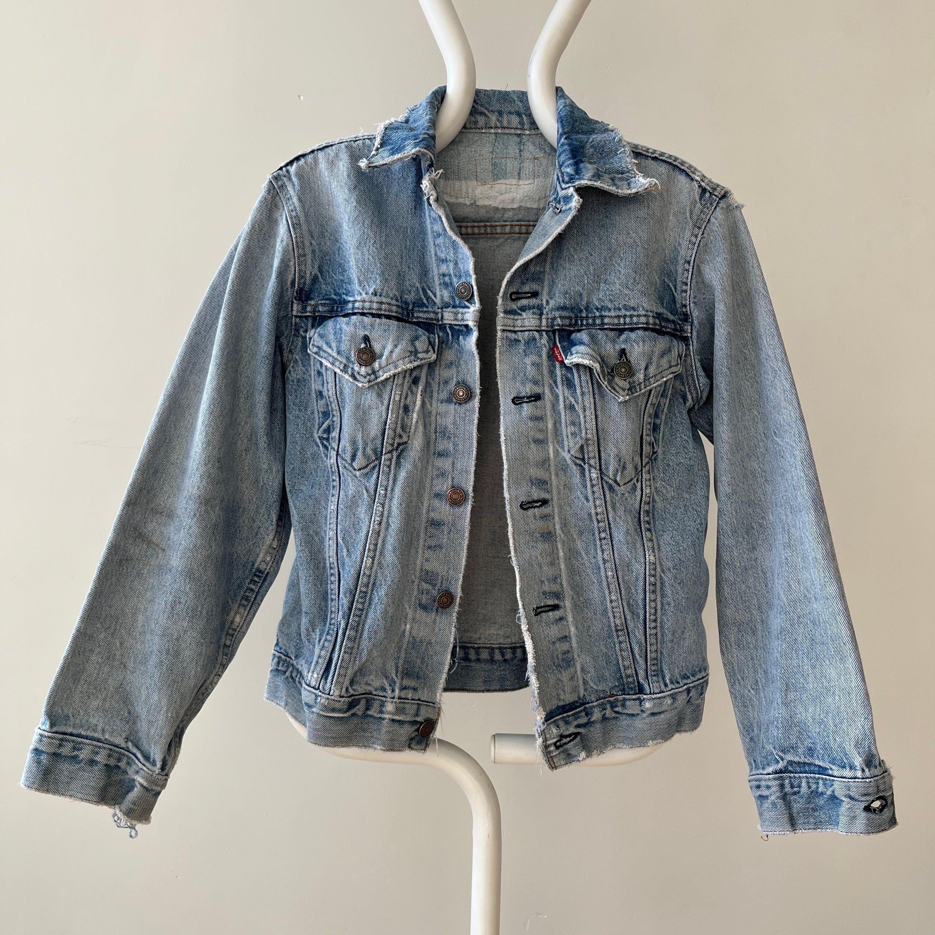1980s Thrashed and Repaired Denim Levis Trucker Jacket - the backside!