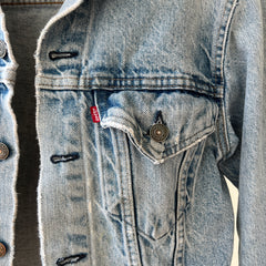 1980s Thrashed and Repaired Denim Levis Trucker Jacket - the backside!