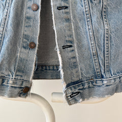 1980s Thrashed and Repaired Denim Levis Trucker Jacket - the backside!