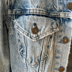 1980s Thrashed and Repaired Denim Levis Trucker Jacket - the backside!